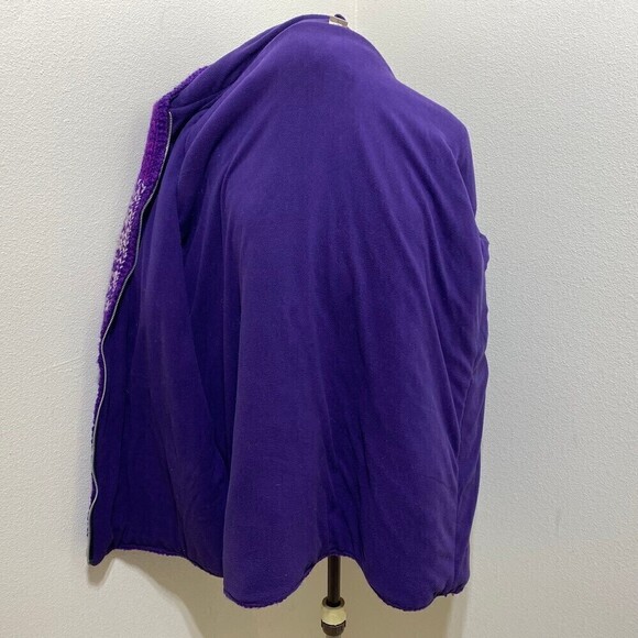 Wool Knit Patchwork Purple Hooded Jacket Sweater Size XXL - Picture 6 of 8